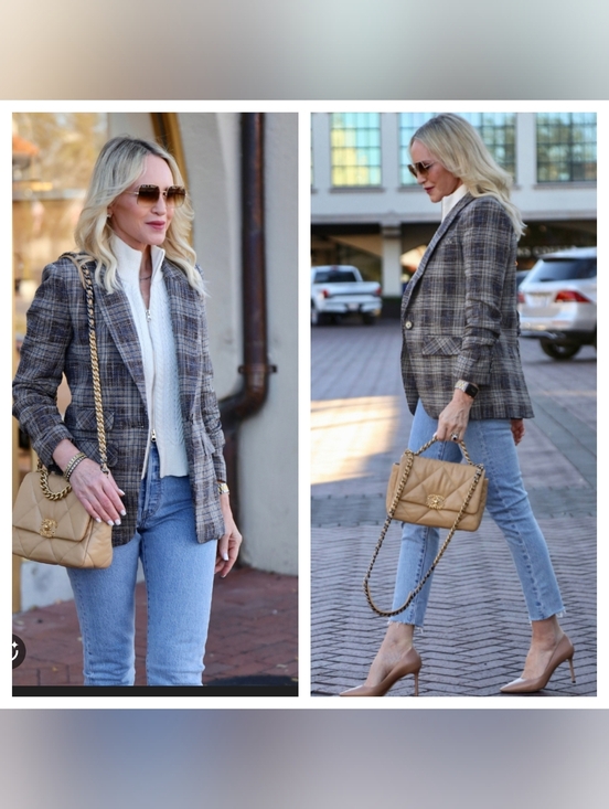 Veronica Beard Jackets & Blazers - NWOT Veronica Beard Martel Gray Plaid Cotton Dickey Jacket Blazer Size 0